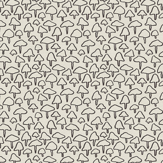 Mushroom Outlines White from Woodland Creatures 100% Cotton by PBS