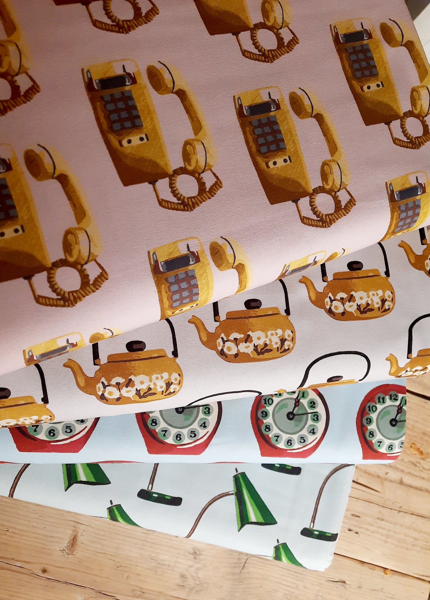 Call Waiting from Recollect Organic Cotton Canvas - Per ¼ Metre (£16/m)