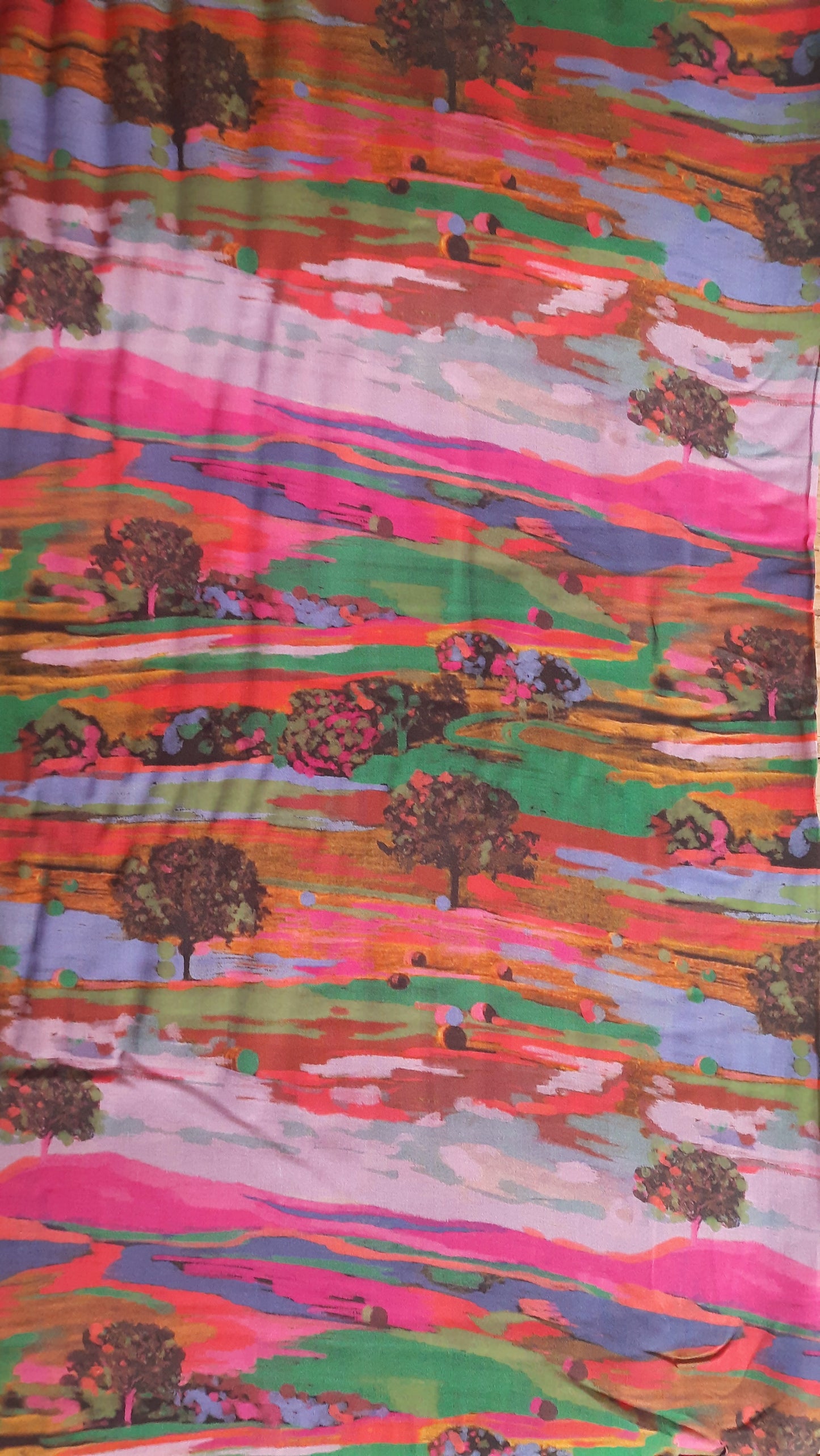 Rainbow Landscape by Lady McElroy 100% Viscose - Remnant 174cm x Width