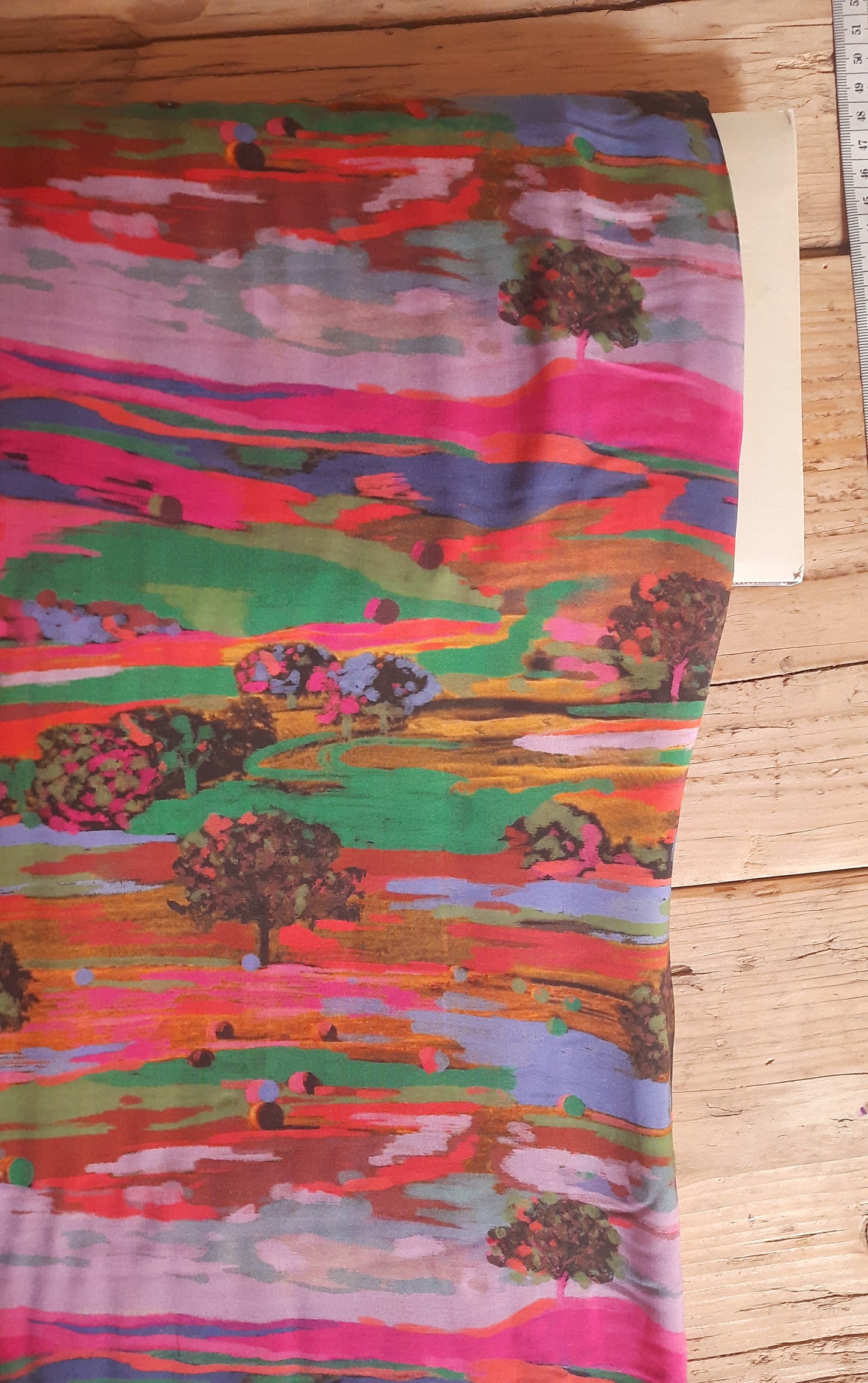 Rainbow Landscape by Lady McElroy 100% Viscose - Remnant 174cm x Width