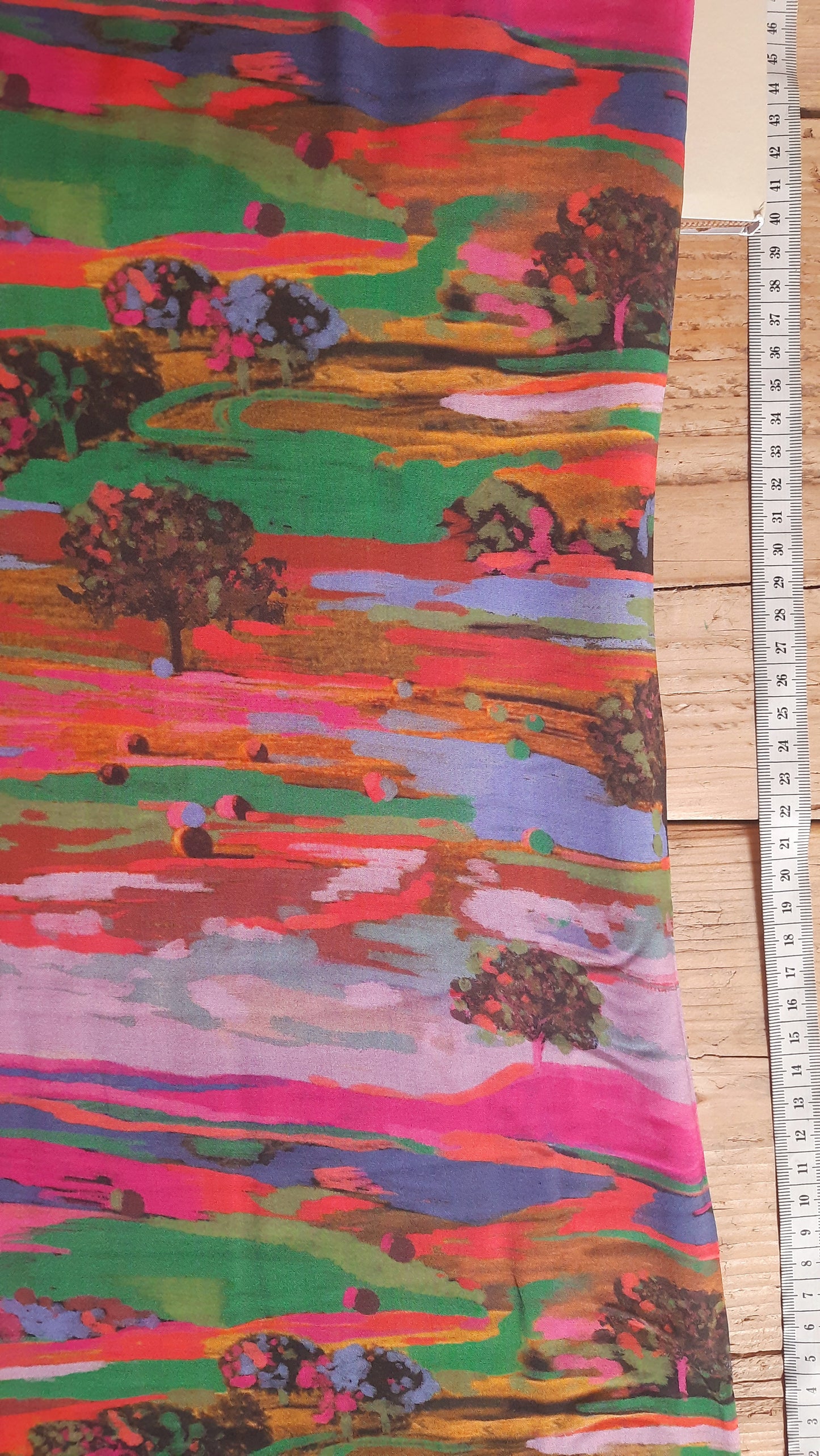 Rainbow Landscape by Lady McElroy 100% Viscose - Remnant 174cm x Width