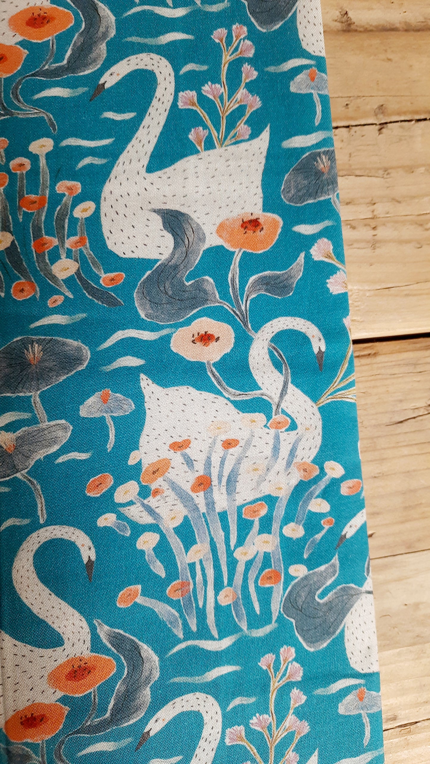 Swans Teal Alpine Bliss by Figo - Per FQ (£12/m)