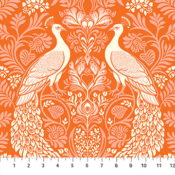 Tangerine Peacocks Wild Abandon by Figo