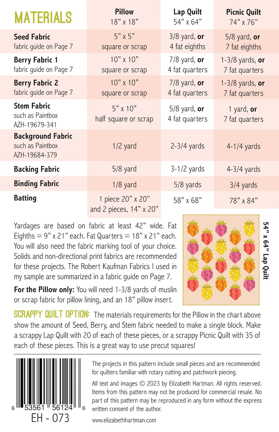 Berry Season Quilt and Pillow Pattern by Elizabeth Hartman