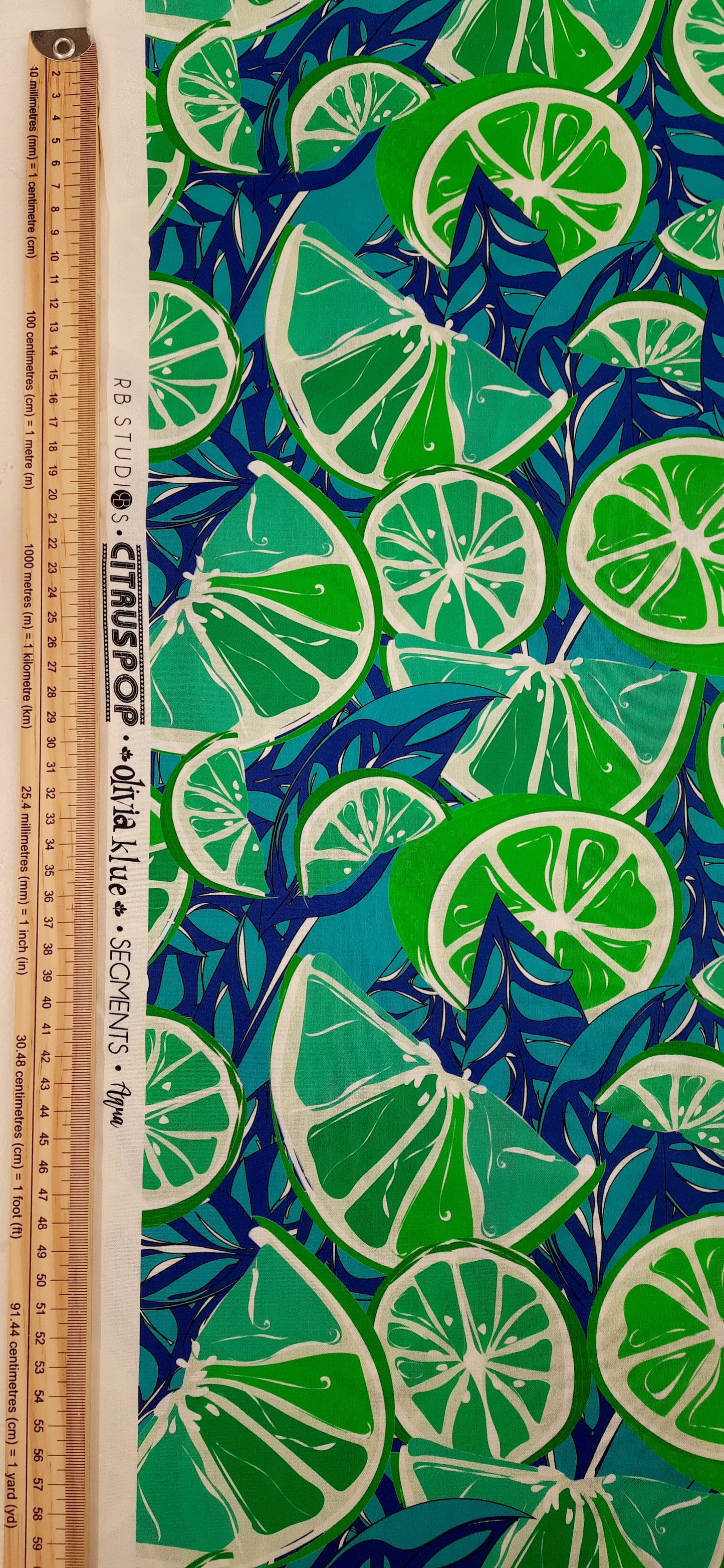 Limes 100% Cotton from Citrus Pop - Remnant 141cm x Width