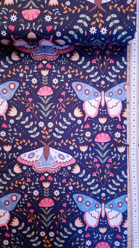 Midnight Dance from Butterfly Dreams 100% Organic Cotton by Make & Believe - Per FQ (£8/m)
