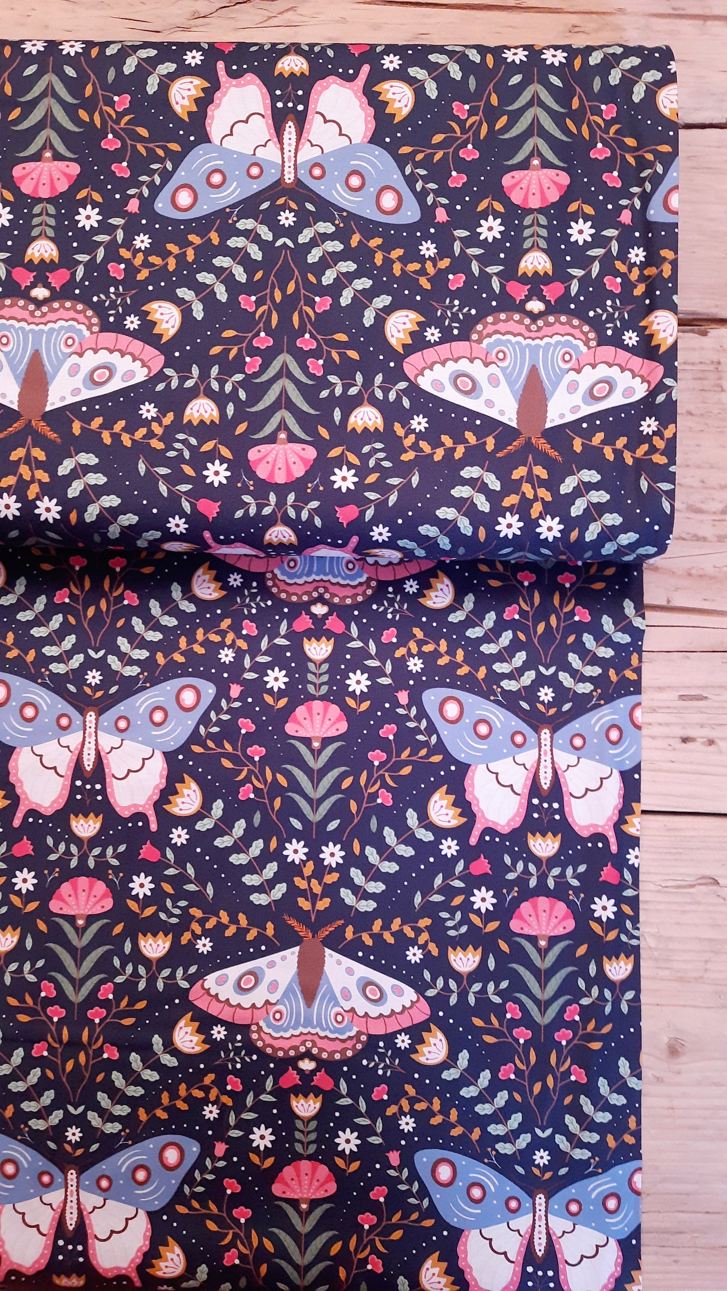 Midnight Dance from Butterfly Dreams 100% Organic Cotton by Make & Believe - Remnant 49cm x Width