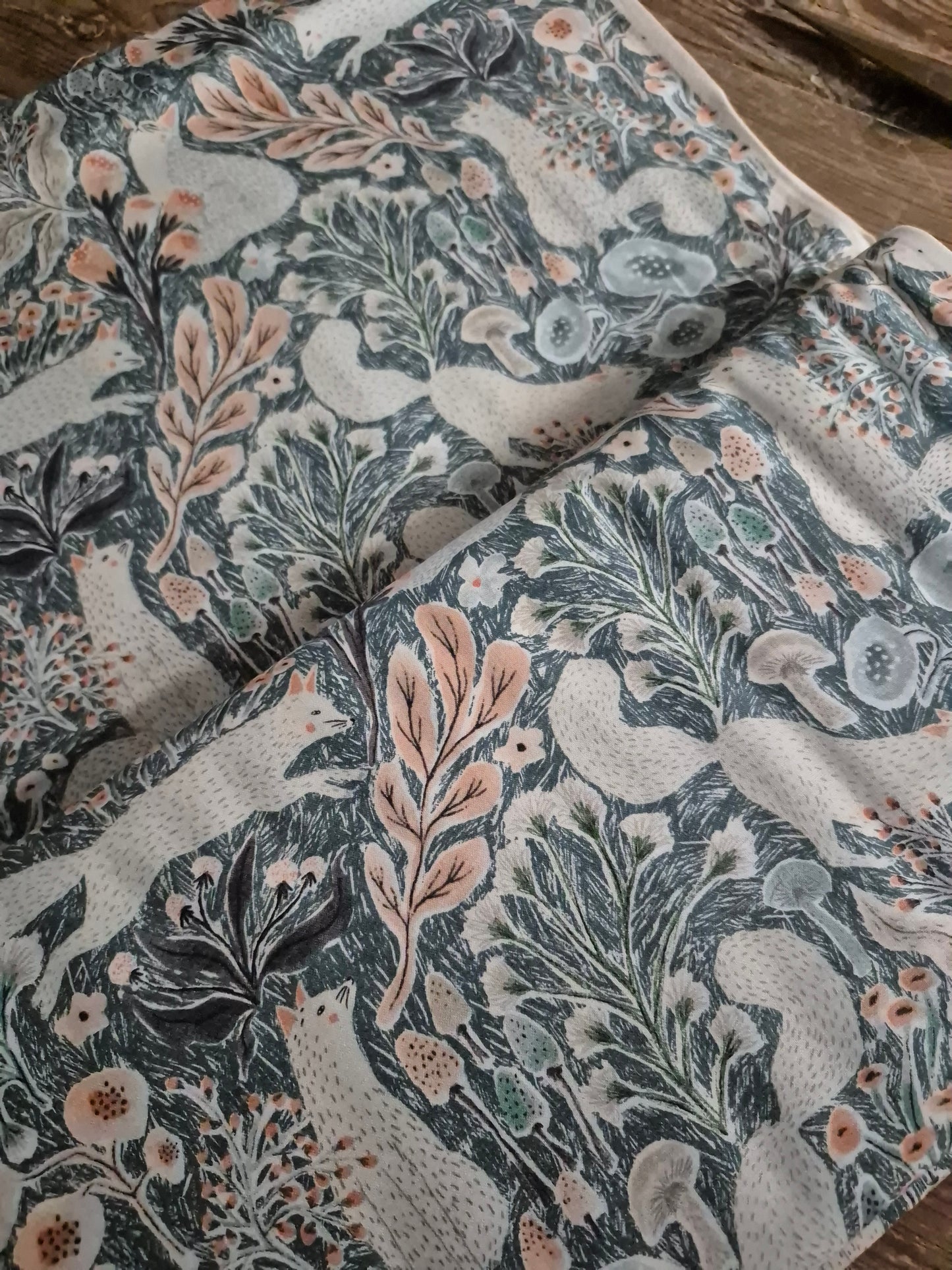 Teal Fox from Thicket and Bramble by Figo - Per FQ (£13/m)