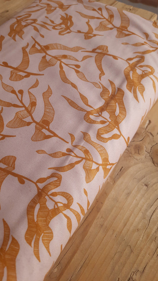 Seaweed on Soft Pink from Ocean Adventures 100% Cotton by PBS - Per FQ (£15/m)