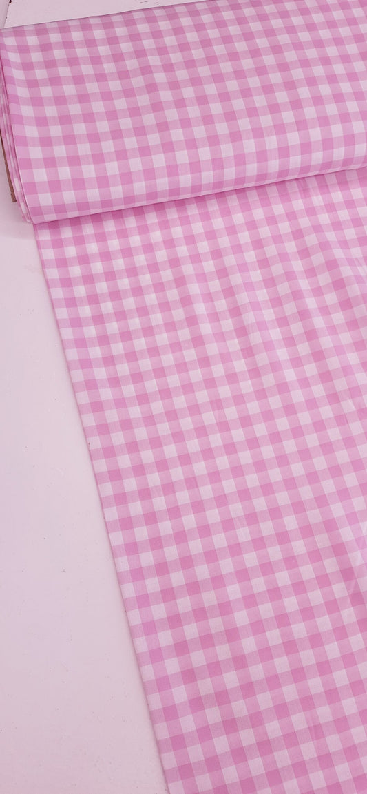 Candy Floss Gingham 100% Viscose – Remnant 95cm x Width