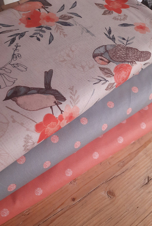 Birds from A Walk In The Woods 100% Cotton by PBS - Per FQ (£14/m)