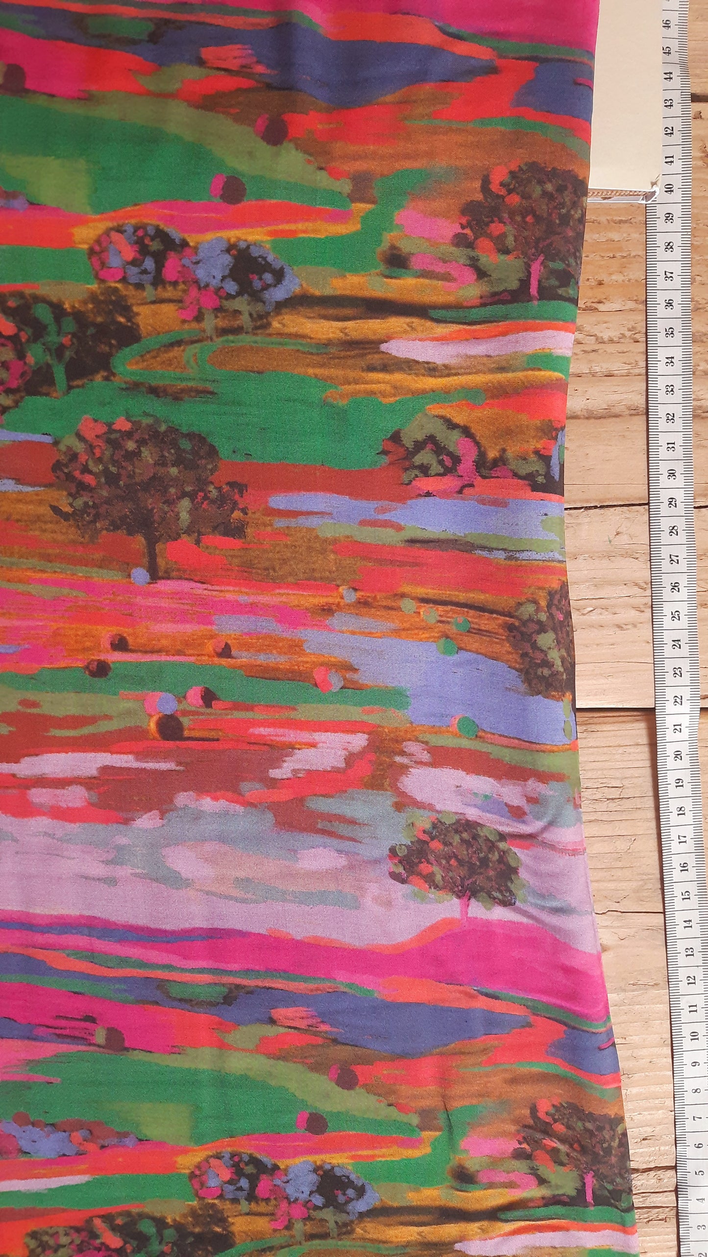 Rainbow Landscape by Lady McElroy 100% Viscose - Per ¼ Metre (£15.90/m)