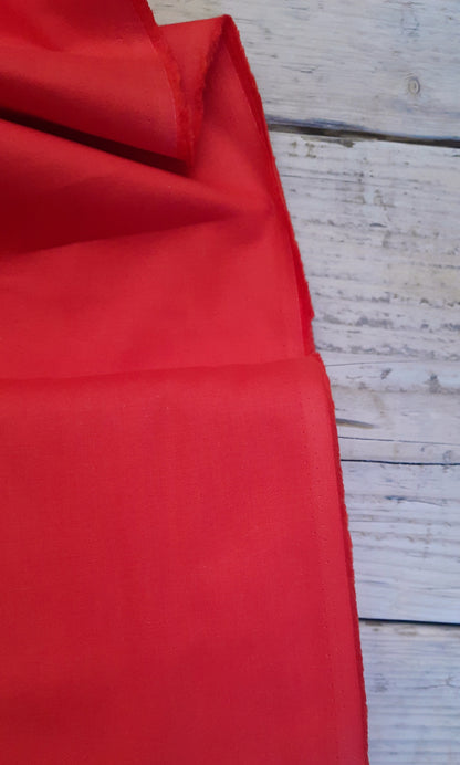 Cherry Red 100% Organic Cotton Solids Make & Believe - Per FQ (£8/m)