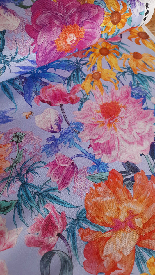 Garden Party Blue from Margo by Figo 100% Cotton - Per FQ (£15/m)