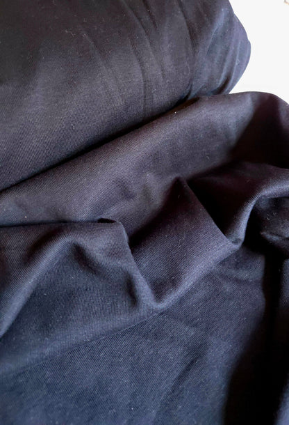 100% Black Cotton Jersey - Per ¼ Metre (£9/m)