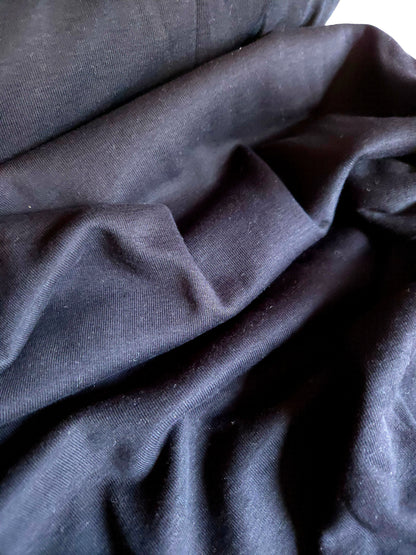 100% Black Cotton Jersey - Per ¼ Metre (£9/m)