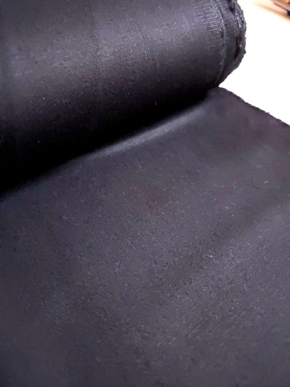 Jet Black Cotton Drill Stretch - Per ¼ Metre (£8/m)