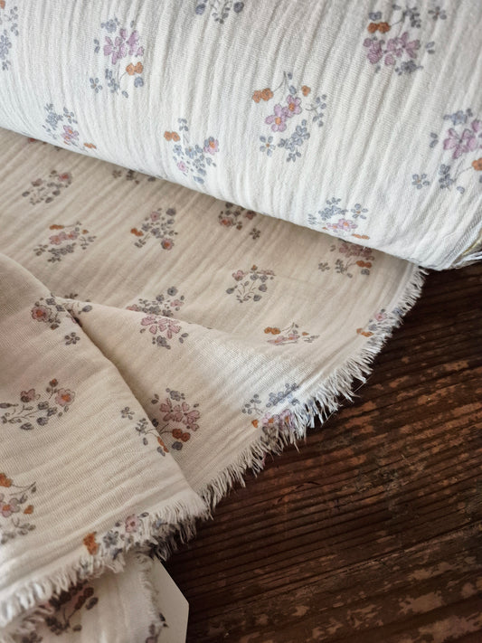 Delicate Blooms Double Gauze - Per ¼ Metre (£10/m)