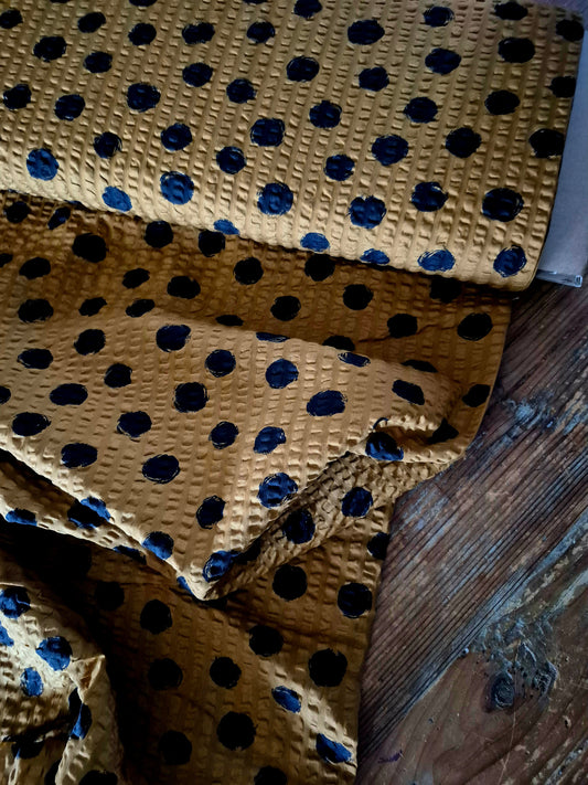 Toffee Spot Cotton Seersucker - Per ¼ Metre (£14/m)