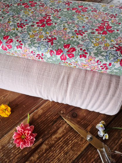 Champagne Viscose Linen Slub - Remnant 50cm x width