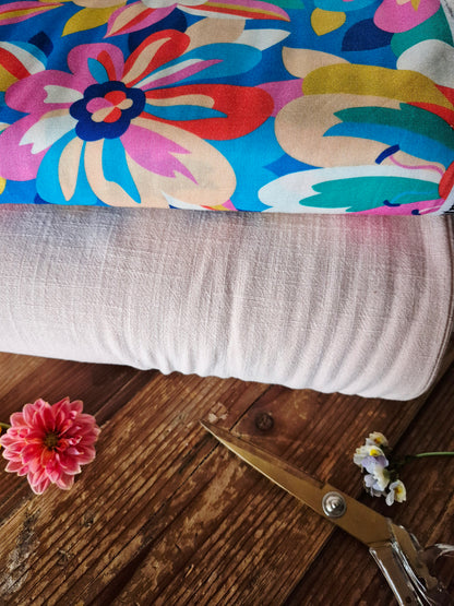 Champagne Viscose Linen Slub - Remnant 50cm x width