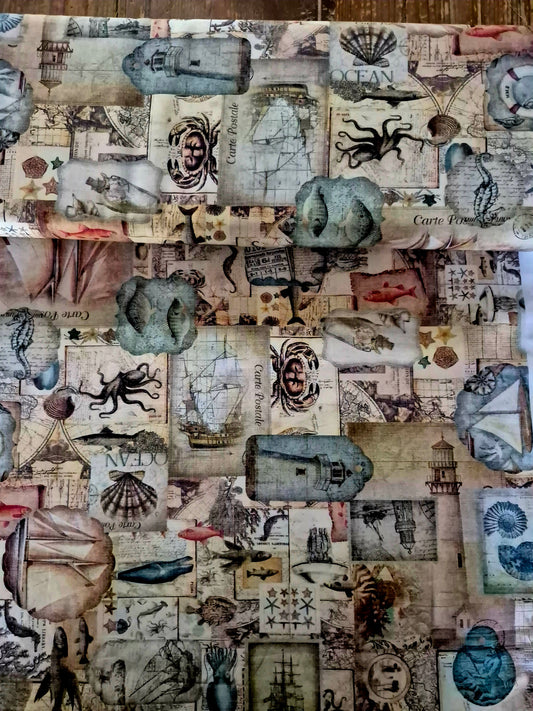 Treasure Maps from Siren's Call by QT Fabrics – Per FQ (£15/m)