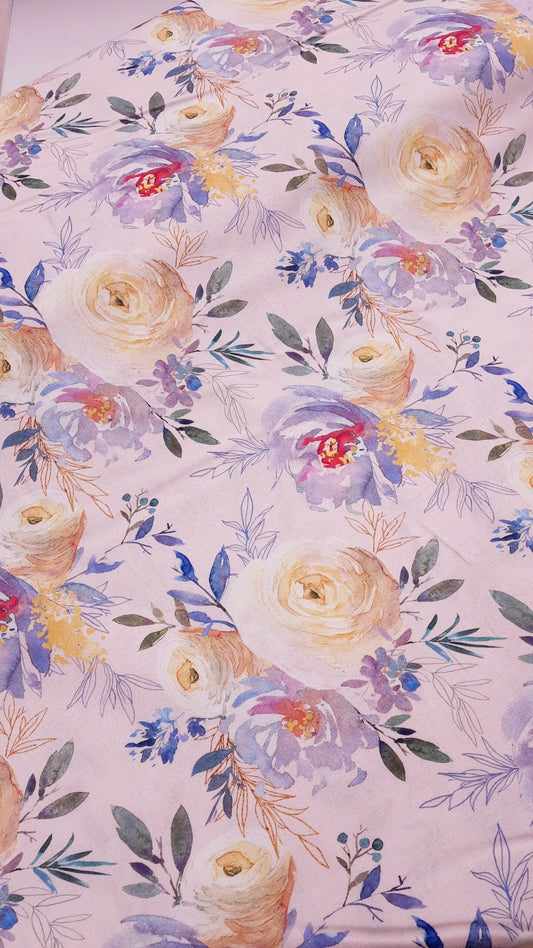 Love Confessions Pale Floral 100% Cotton – Per FQ (£10/m)