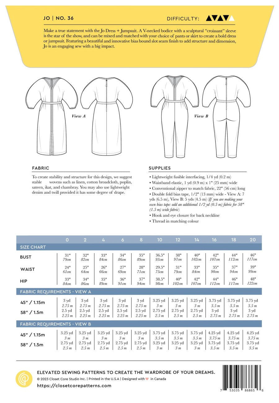 Jo Dress & Jumpsuit Pattern by Closet Core Patterns