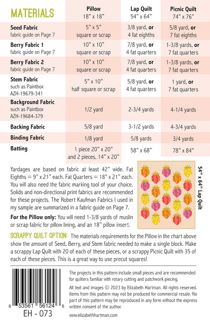 Berry Season Quilt and Pillow Pattern by Elizabeth Hartman