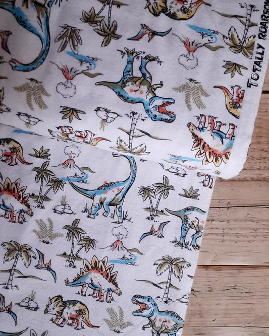 Totally Roarsome Flannel by 3 Wishes - Per ¼ Metre (£9/m)