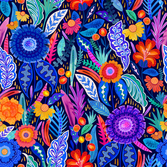 Neon Bloom Rayon by Rachel Parker for Dashwood Studio - Per ¼ Metre (£17/m)