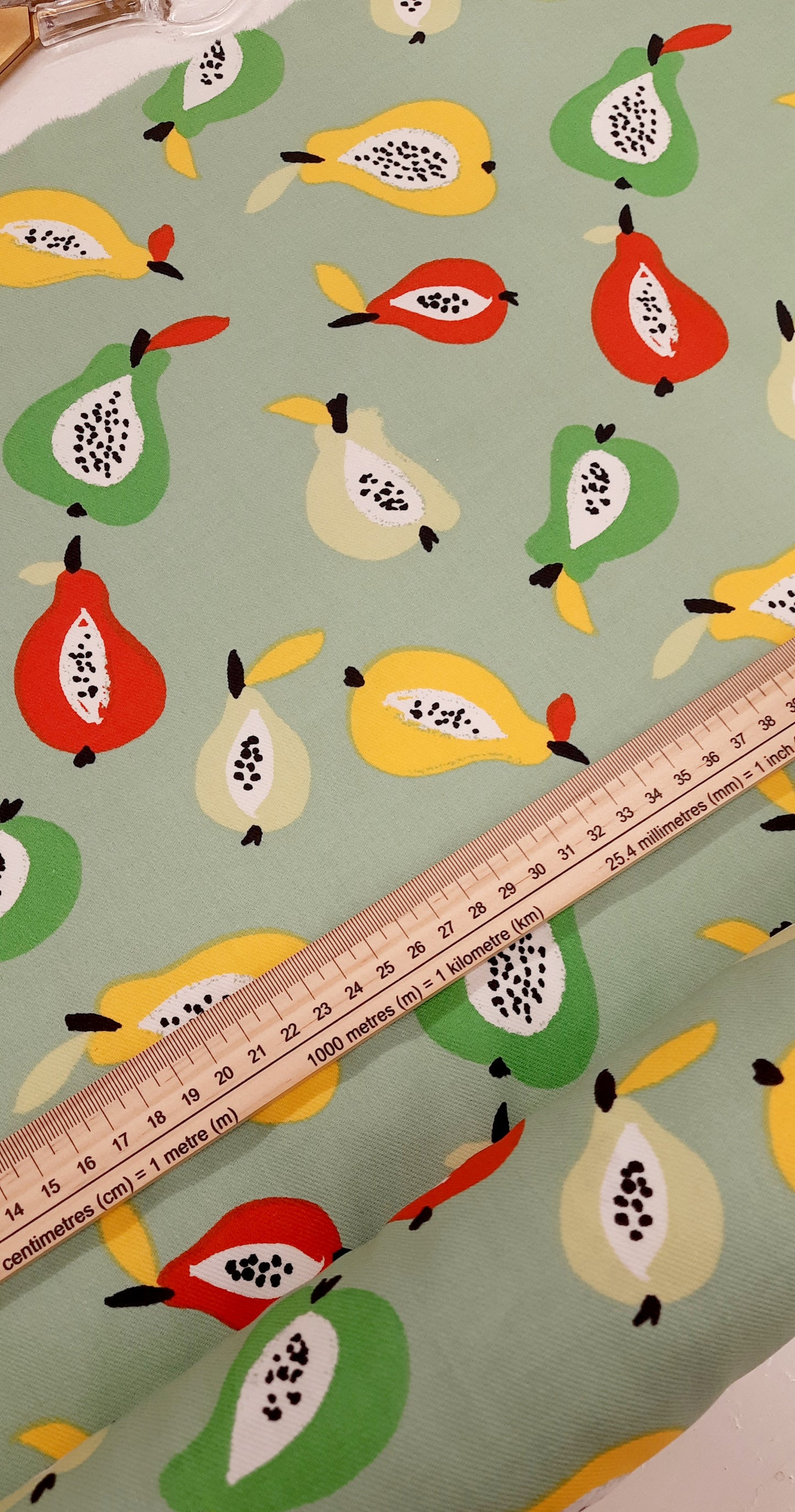 Arty Pear 100% Cotton Twill - Remnant 247cm x Width