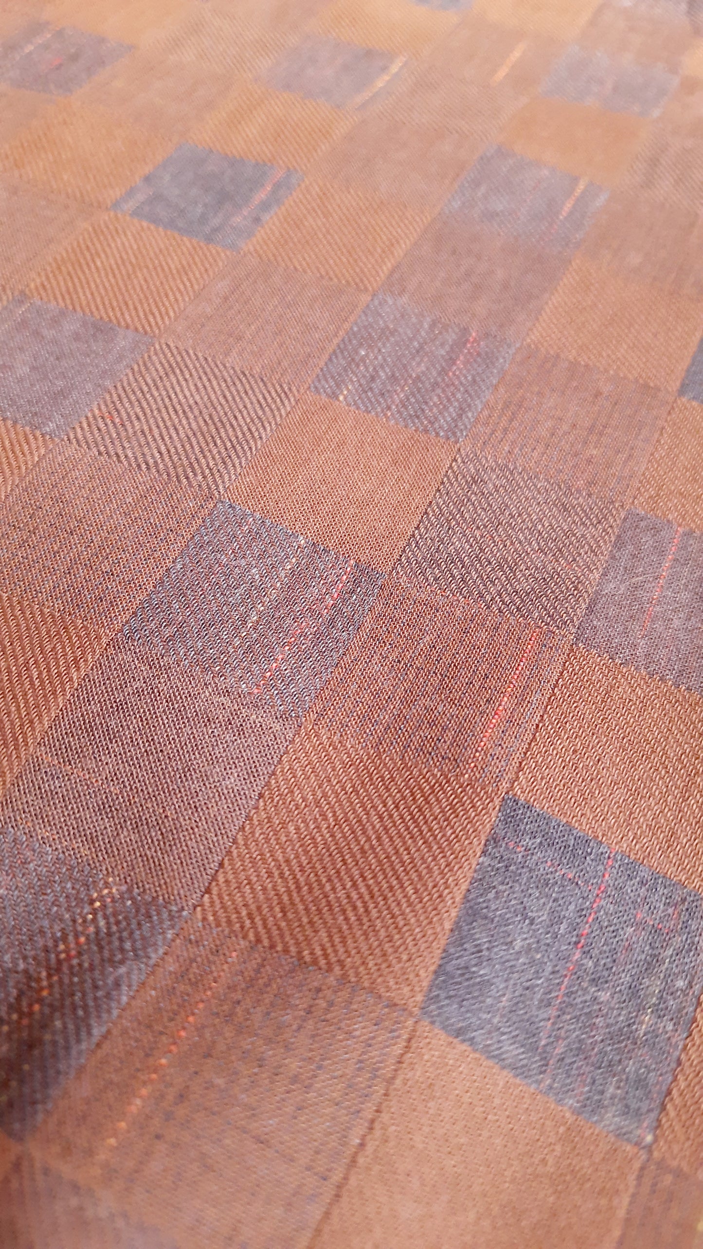 Caramel Cotton Grid - Remnant 82cm x Width