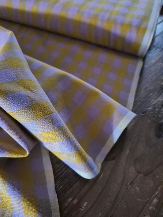 Caramel Gingham Yarn Dyed Cotton from Garden Variety by Anna Maria - Remnant 83cm x Width