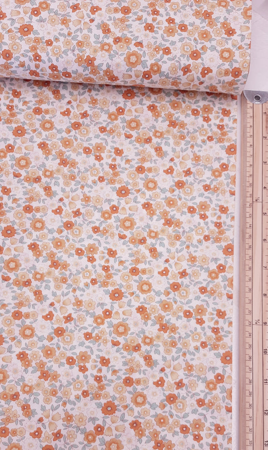 Apricot Floral by Sevenberry - Per ¼ Metre (£14/m)