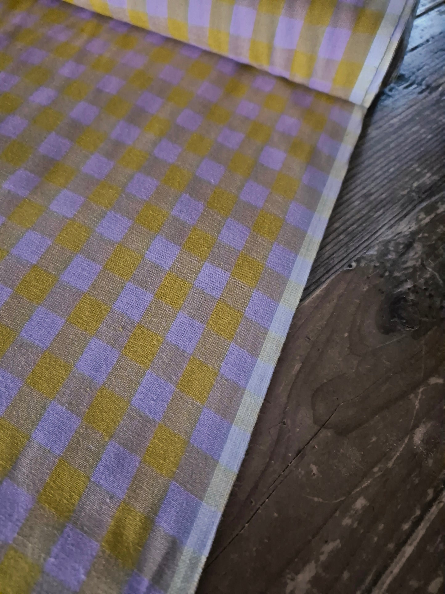 Caramel Gingham Yarn Dyed Cotton from Garden Variety by Anna Maria - Remnant 83cm x Width