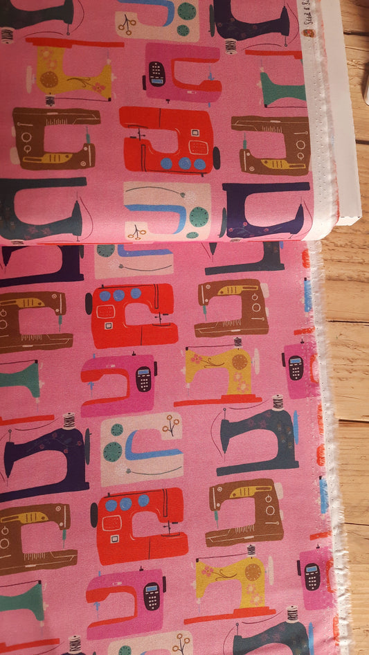 Sewing Machines 100% Cotton by Dashwood Studio - Remnant 104cm x width