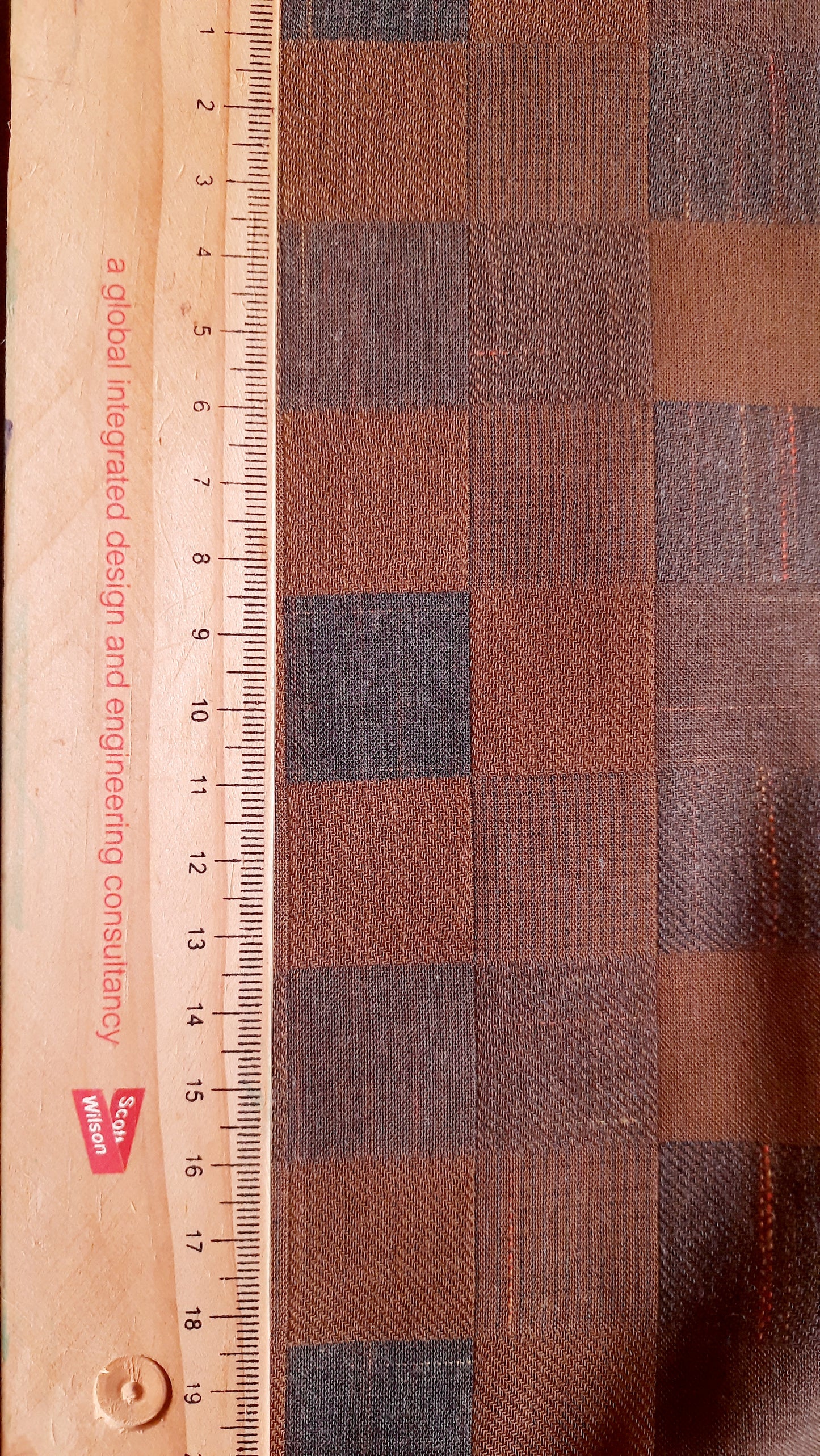 Caramel Cotton Grid - Remnant 82cm x Width