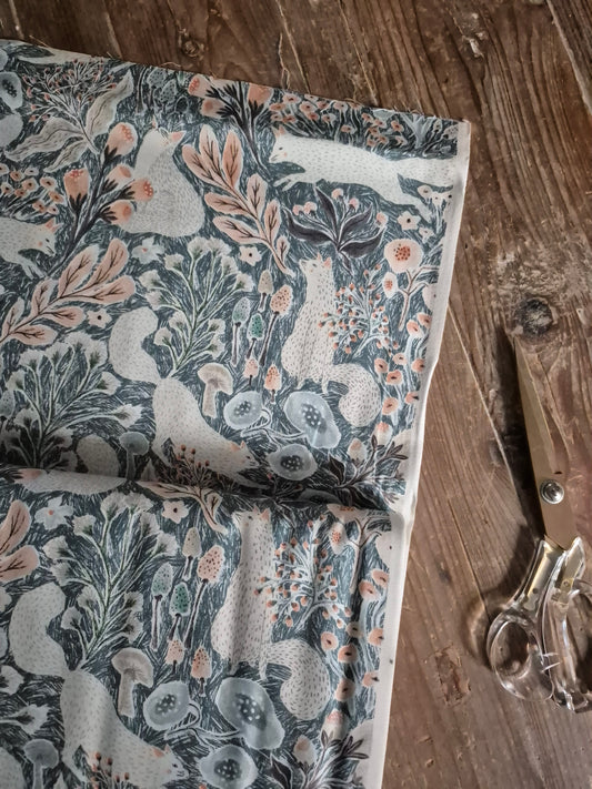 Teal Fox from Thicket and Bramble by Figo - Per FQ (£13/m)