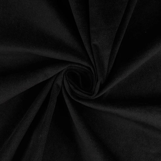 Black Stretch Cotton Velvet from Lano by Modelo Fabrics - Per ¼ Metre (£15/m)