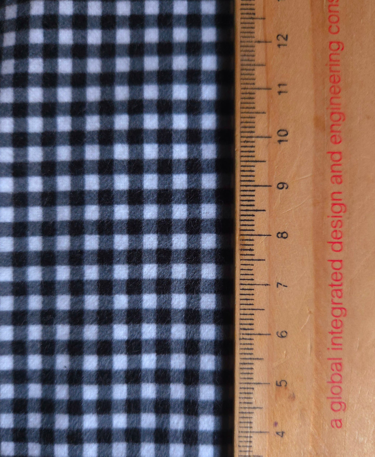 Harvest Rose Black Gingham Flannel - Per ¼ Metre (£14/m)