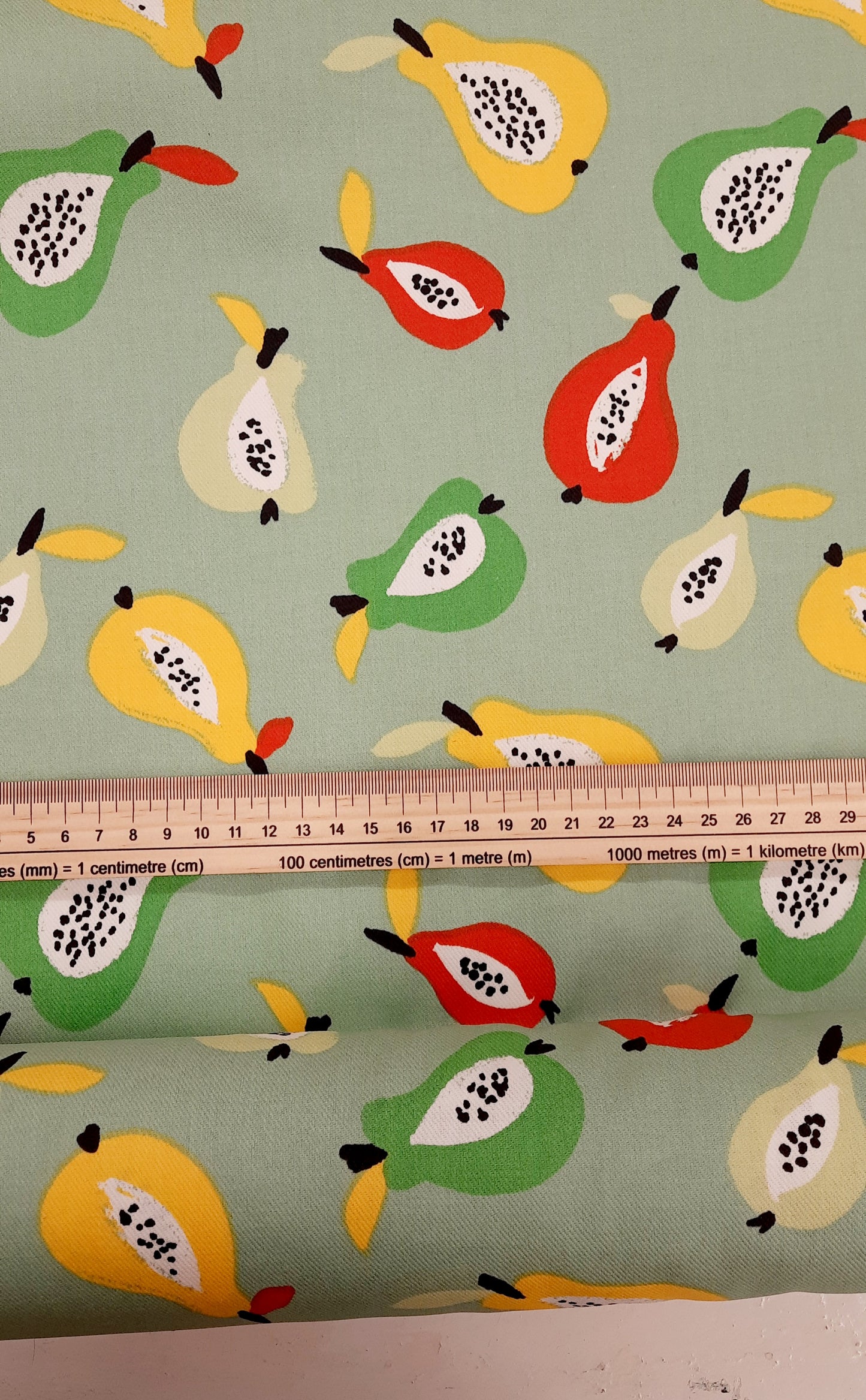 Arty Pear 100% Cotton Twill - Remnant 247cm x Width